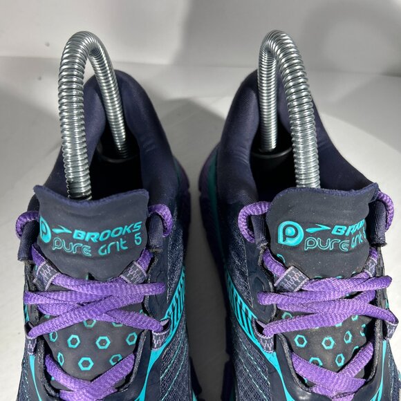 Brooks Pure Grit 5 Womens Size 6 Trail Running Shoes Hiking Sneakers Blue Purple - Picture 3 of 12